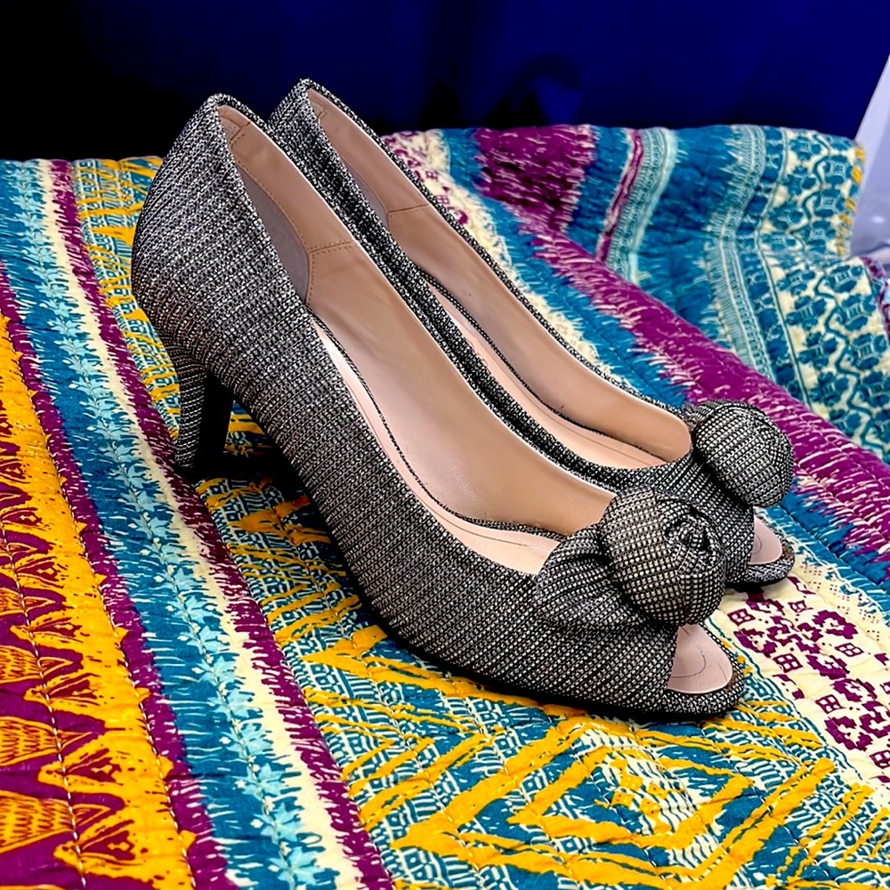 Caparros Silver Sparkle Bling Formal Heels